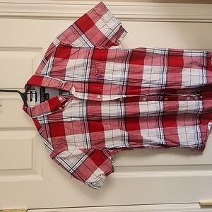 Red and White Plaid Kids Shirt